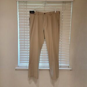 Polo Ralph Lauren Suffield Pant Mens 38x32 Khaki Flat Front Cotton Chino NWT NEW